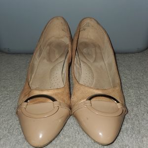 Tan suede wedge